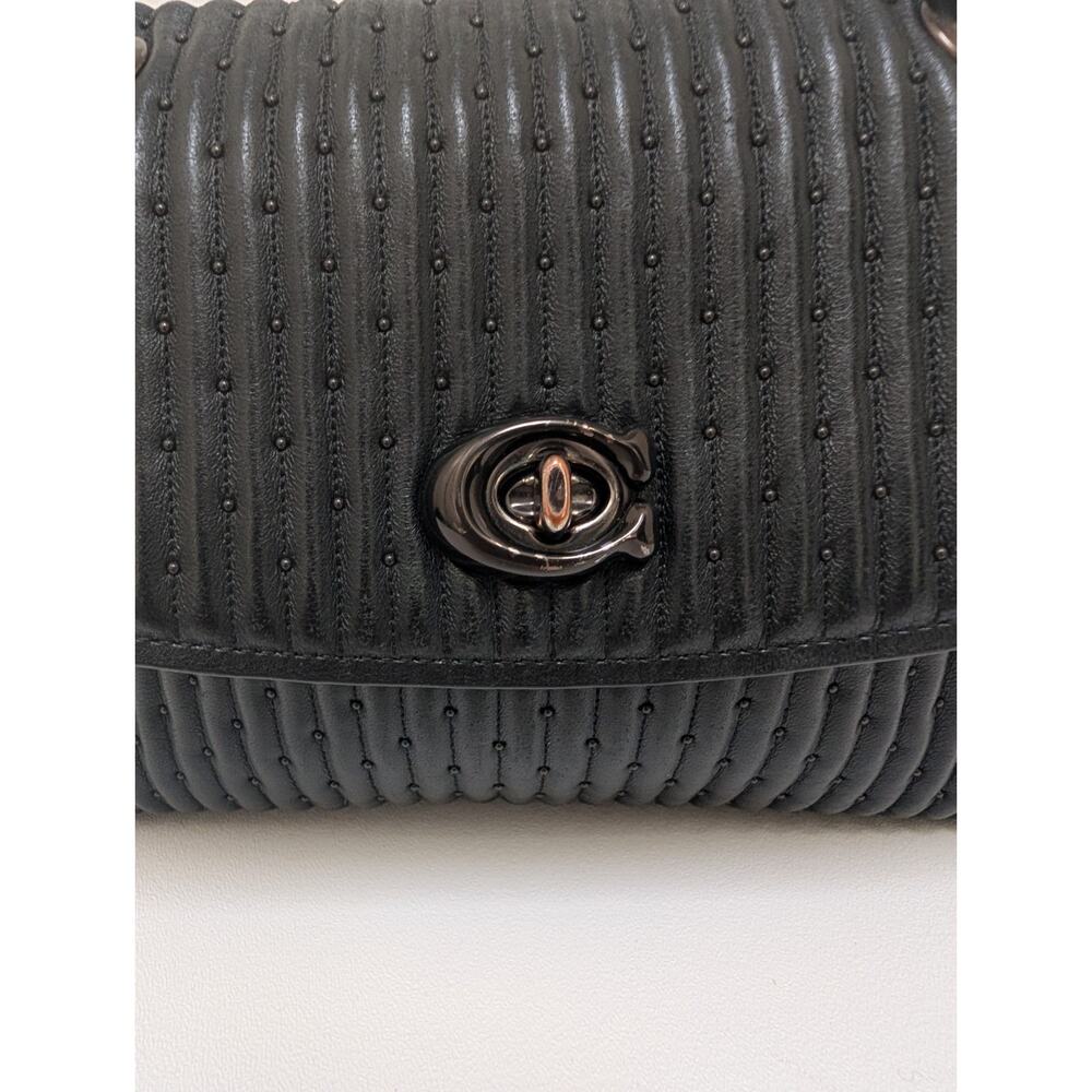 COACH Parker Quilted Black Shoulder Bag with Chain Strap - Picture 2 of 16